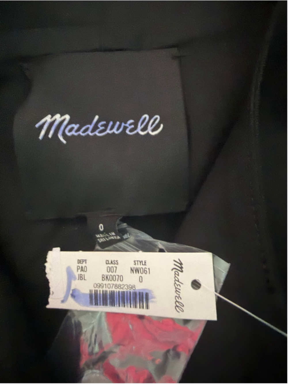 NWT Madewell Crewneck Cutaway Vest in Drapey Twill in black size 0 - Picture 7 of 9